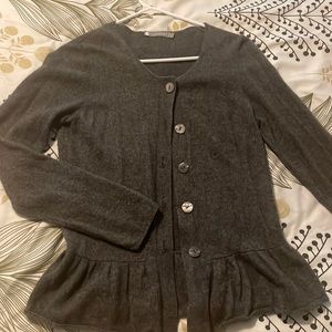 100% Cashmere Peplum Cardigan